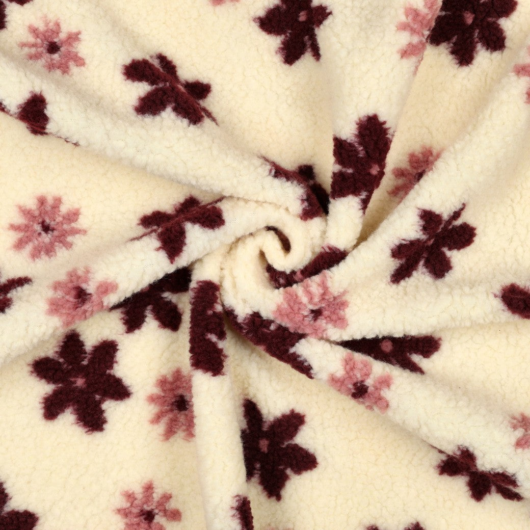 BOUCLETTE A MOTIF Fleurs fond Ecru