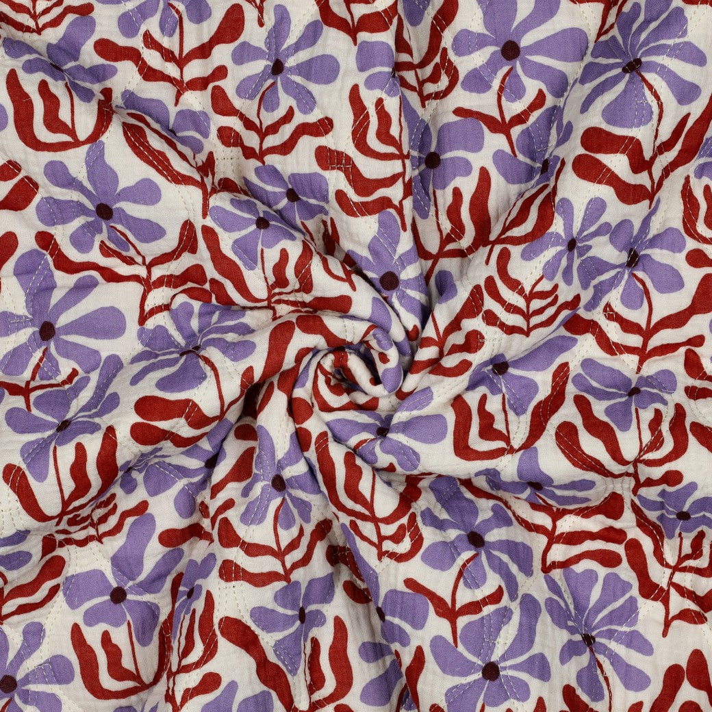 MATELASSE IMPRIME DOUBLE GAZE Marron et Violet