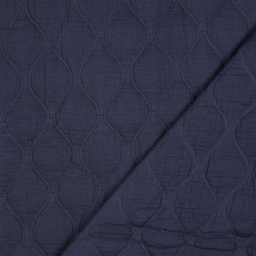 MATELASSE IMPRIME DOUBLE GAZE Bleu Jean