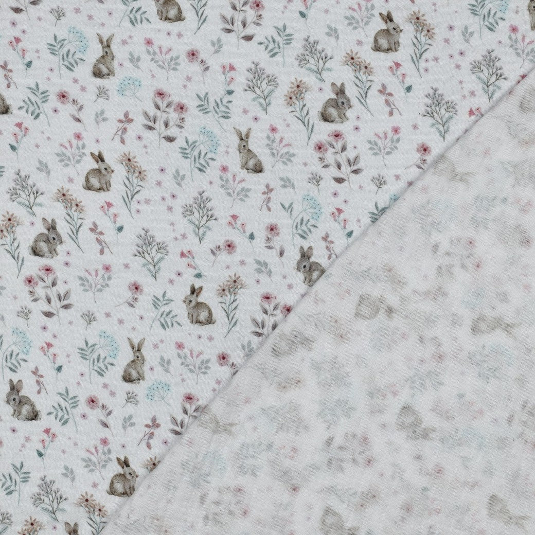 DOUBLE GAZE MOTIF GOTS Petits Lapins