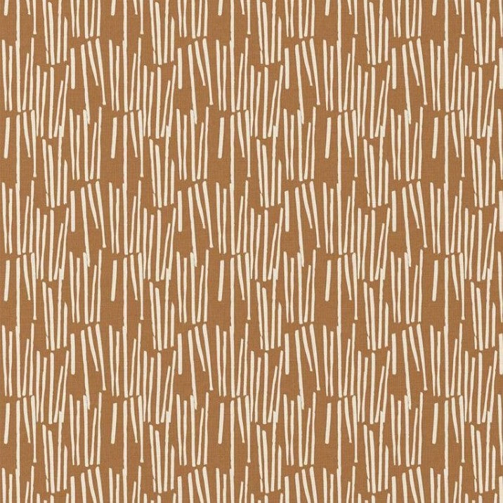 COTON IMPRIME GRAPHIQUE Ocre et Blanc