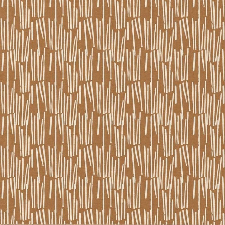 COTON IMPRIME GRAPHIQUE Ocre et Blanc