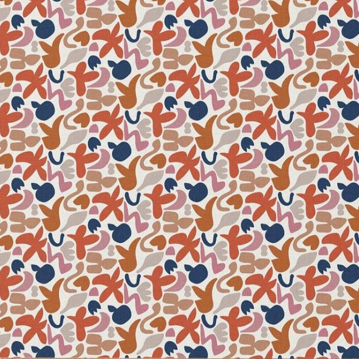 COTON IMPRIME GRAPHIQUE Caramel et Rose