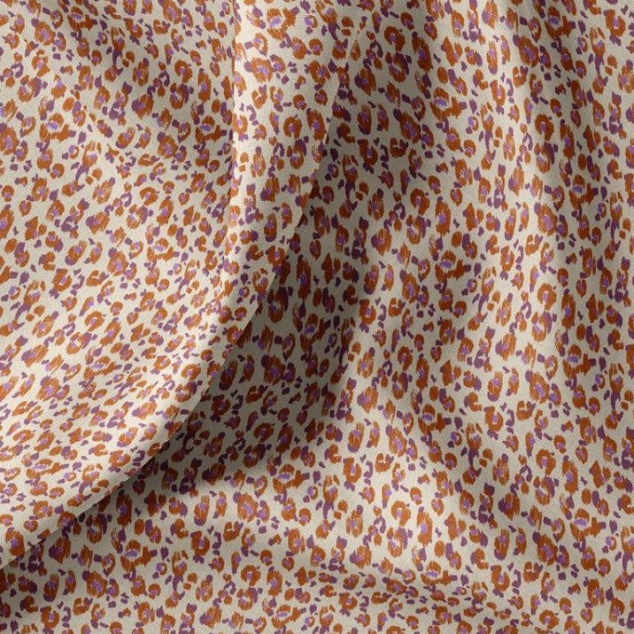 COTON IMPRIME GRAPHIQUE Caramel et Violet