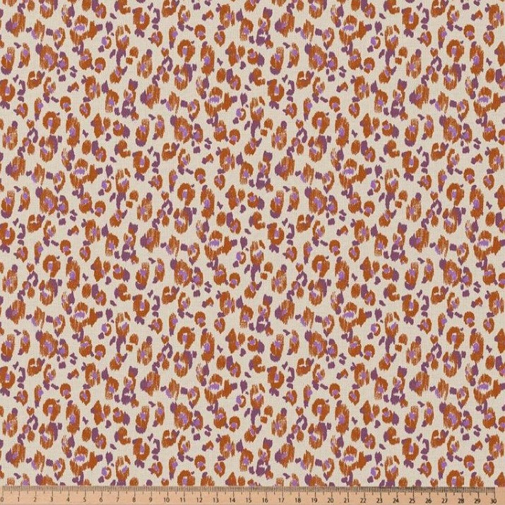 COTON IMPRIME GRAPHIQUE Caramel et Violet