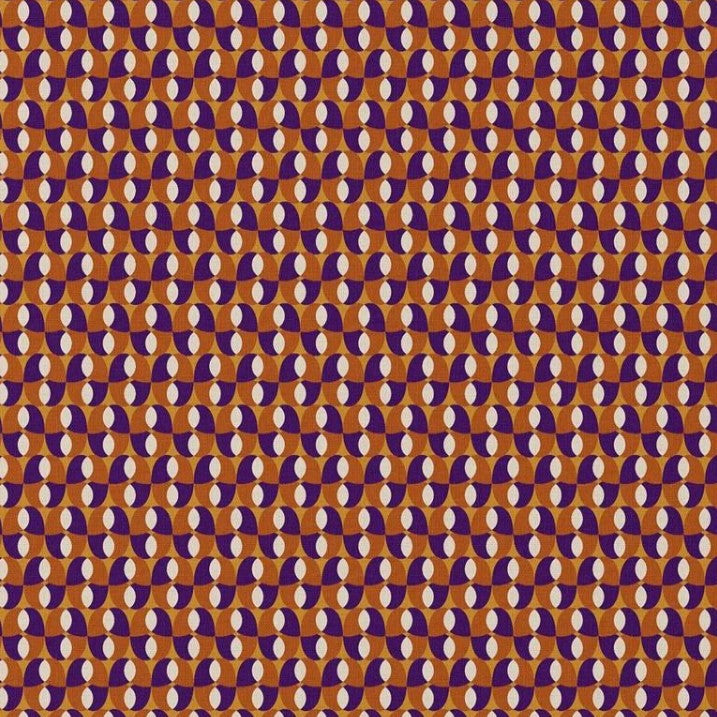 COTON IMPRIME GRAPHIQUE Caramel et Violet