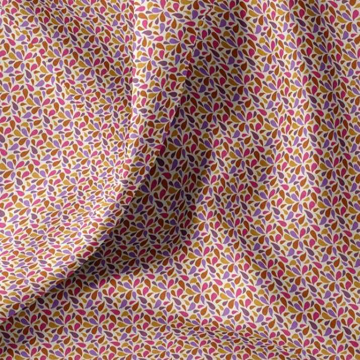 COTON IMPRIME GRAPHIQUE Caramel et Violet
