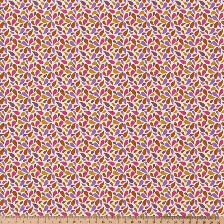 COTON IMPRIME GRAPHIQUE Caramel et Violet