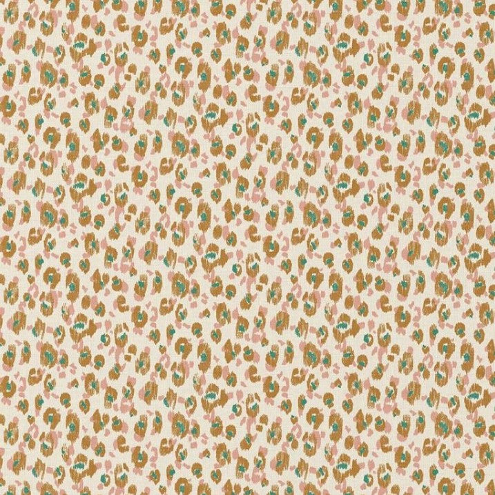 COTON IMPRIME GRAPHIQUE Ocre et Vert