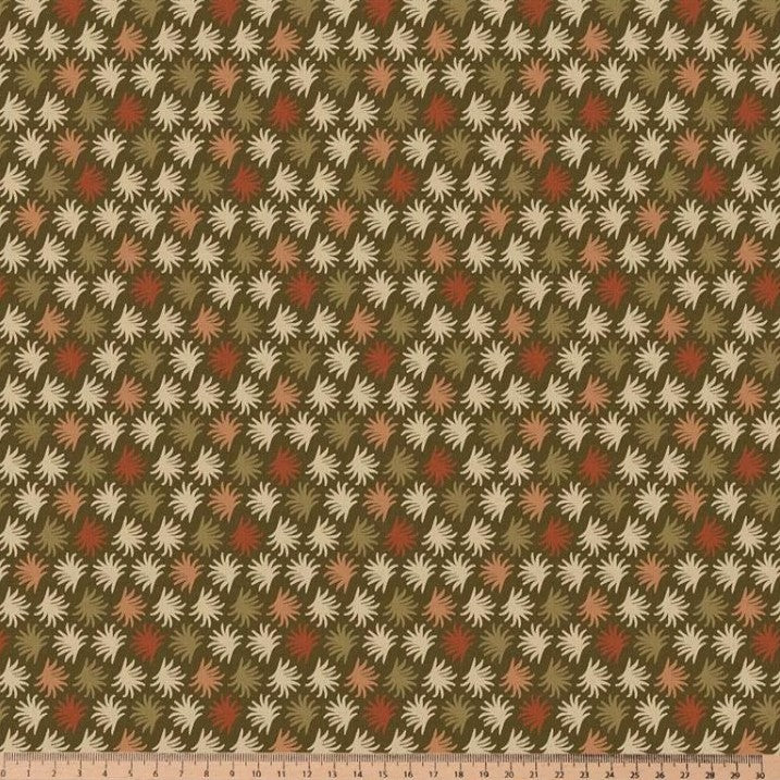 COTON IMPRIME GRAPHIQUE Kaki et Ecru