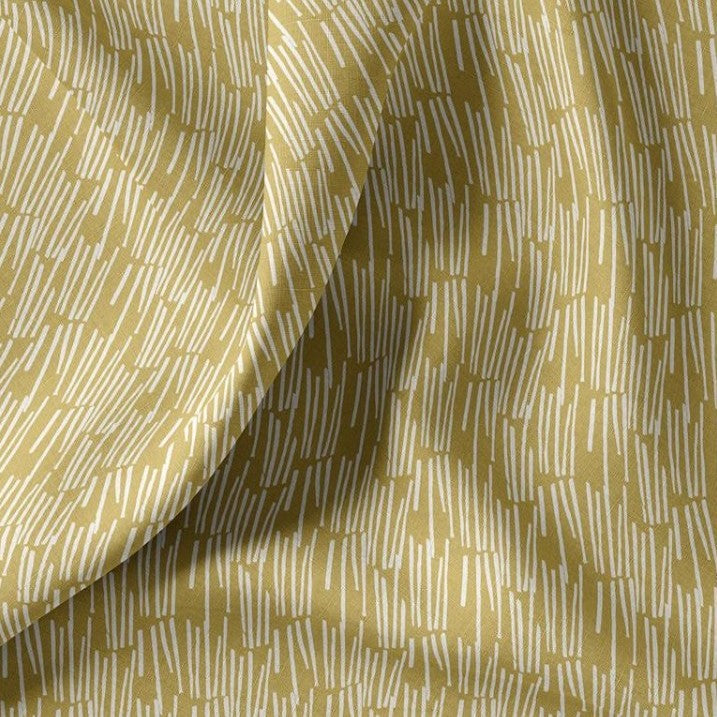 COTON IMPRIME GRAPHIQUE Ocre et Blanc