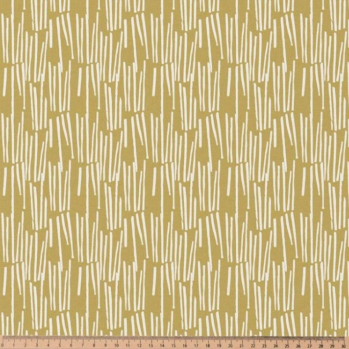 COTON IMPRIME GRAPHIQUE Ocre et Blanc