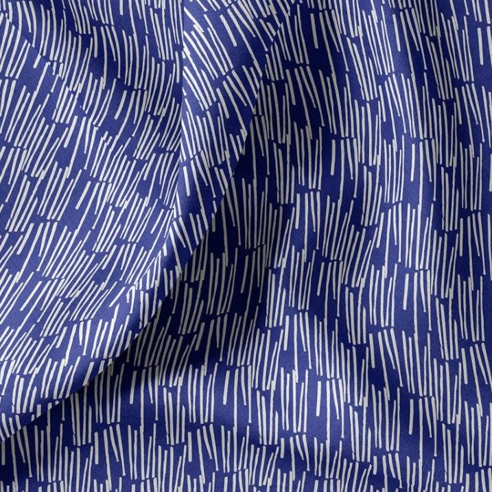 COTON IMPRIME GRAPHIQUE Bleu et Blanc