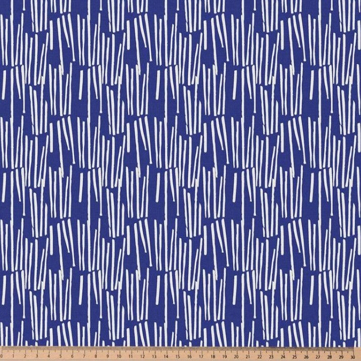 COTON IMPRIME GRAPHIQUE Bleu et Blanc