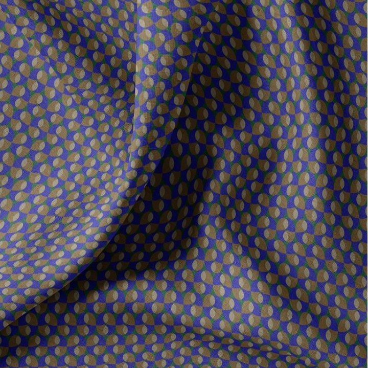 COTON IMPRIME GRAPHIQUE Bleu et Vert