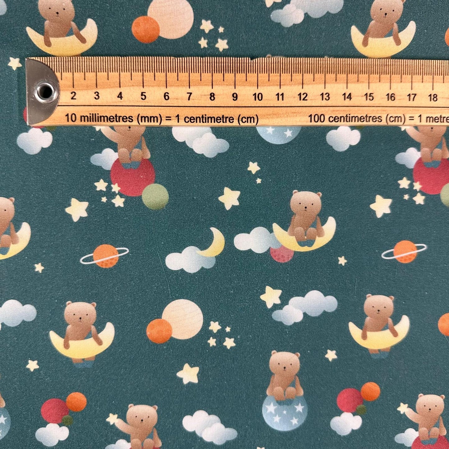 COTON IMPRIME Nounours des le ciel