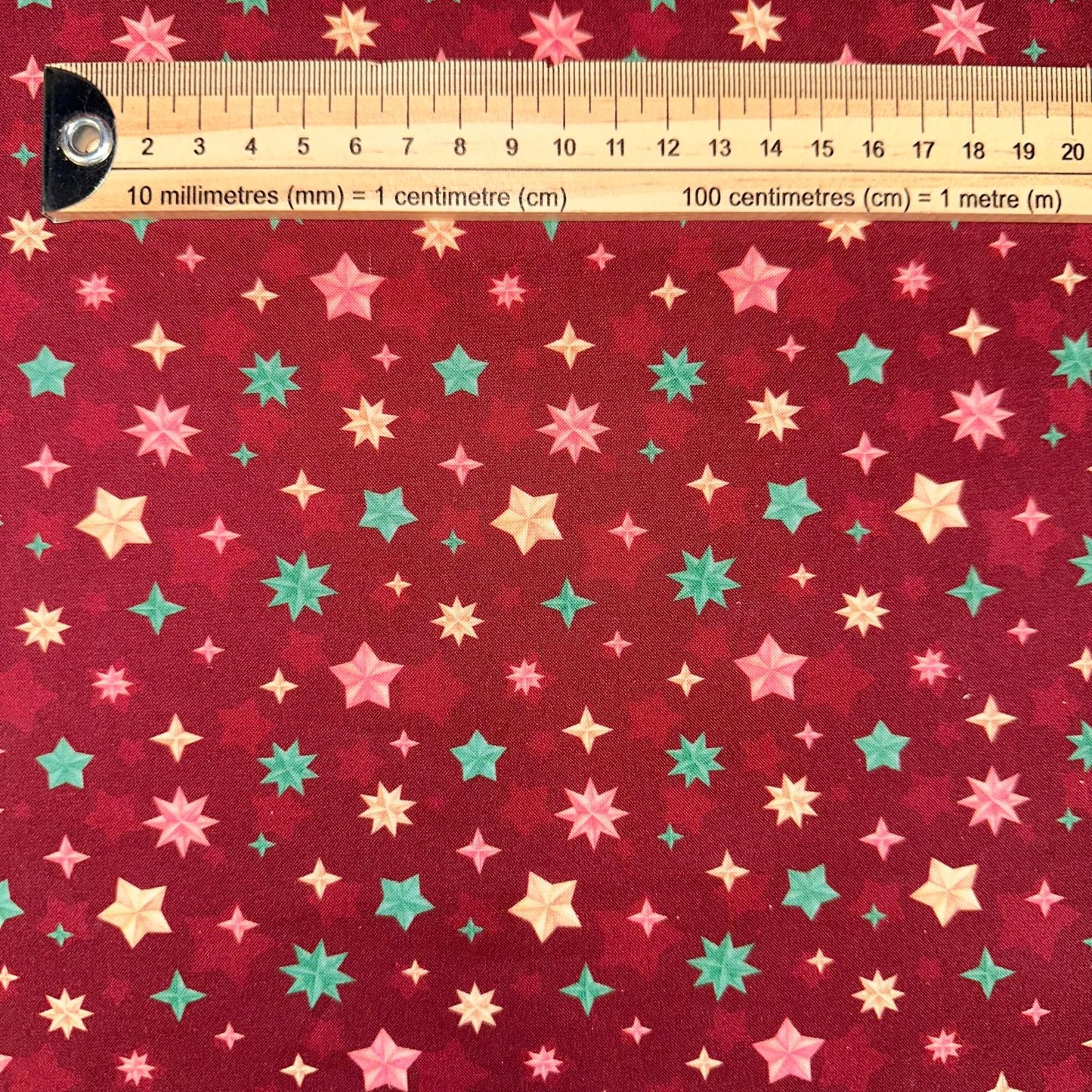 COTON IMPRIME Etoiles de Noel