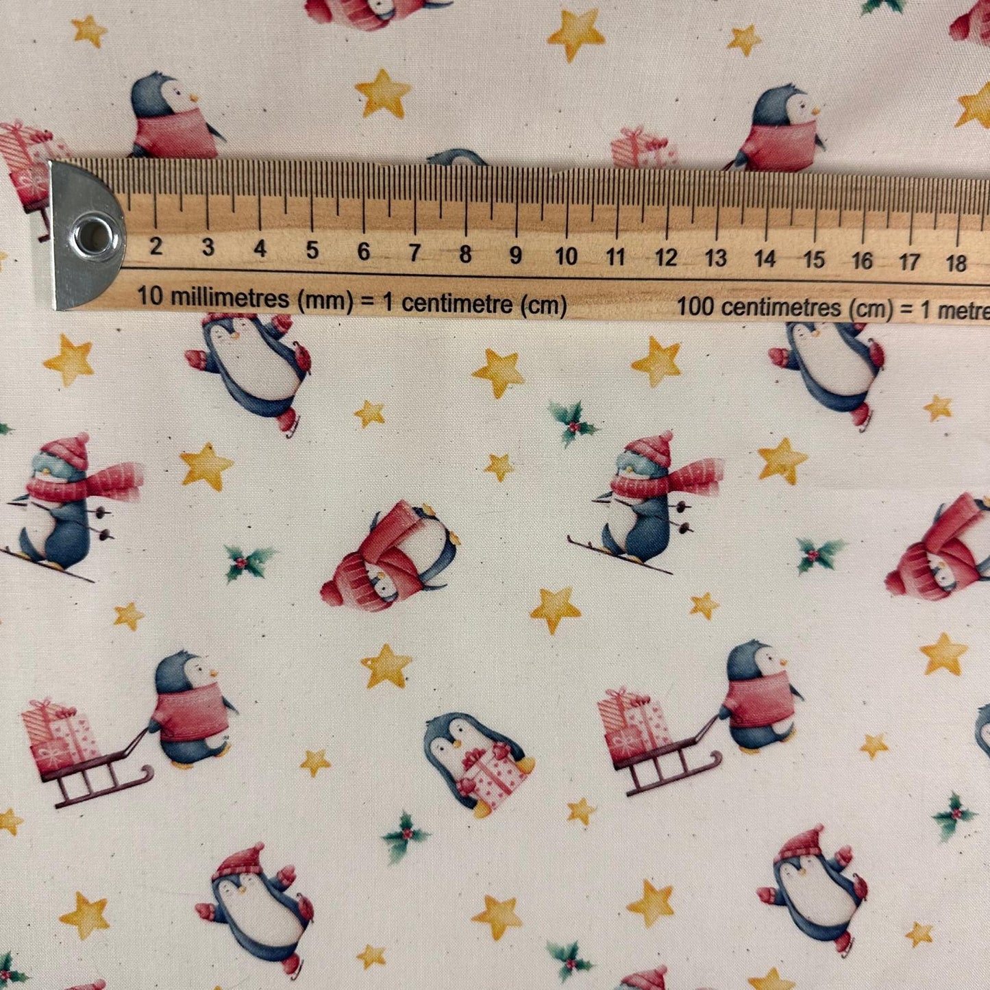 COTON IMPRIME Pingouins Cadeaux Noel