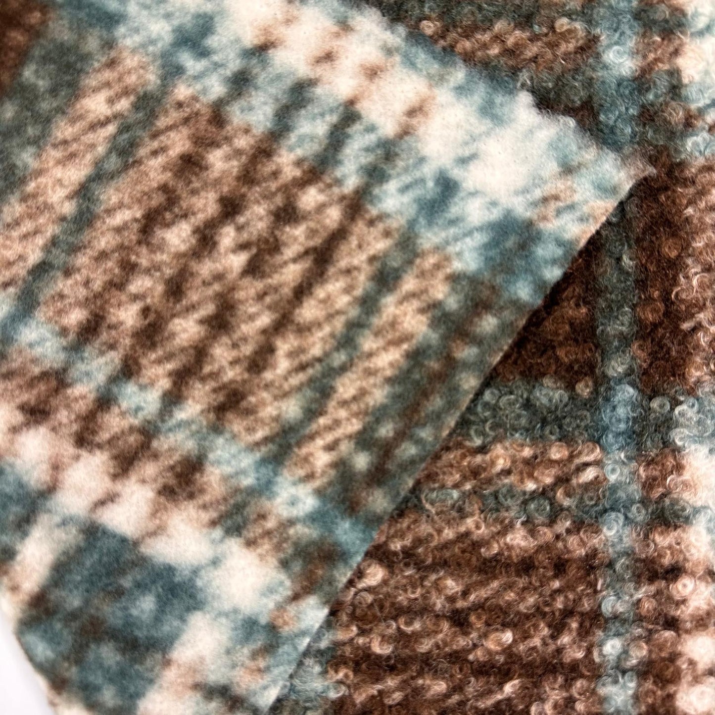 BOUCLETTE A MOTIF CARREAUX Marron et Vert
