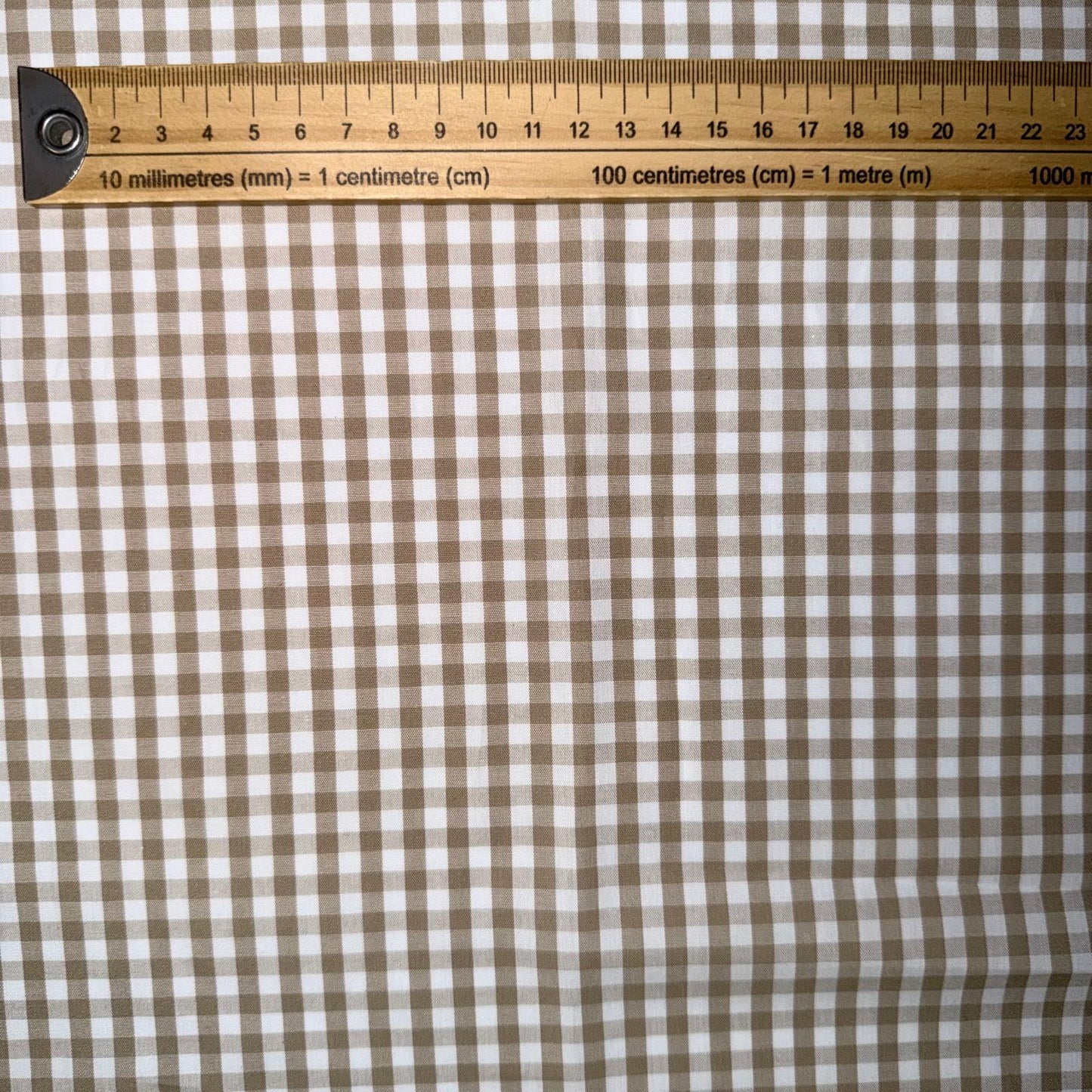COTON IMPRIME Vichy Beige