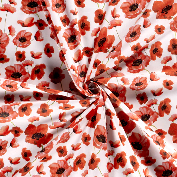 COTON IMPRIME coquelicot