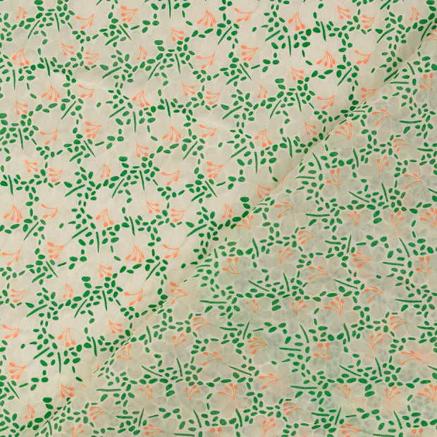 VOILE DE COTON IMPRIME fleurette Vert