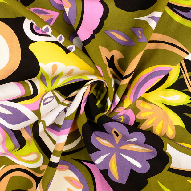VISCOSE IMPRIMEE Fleurs et Cachemire