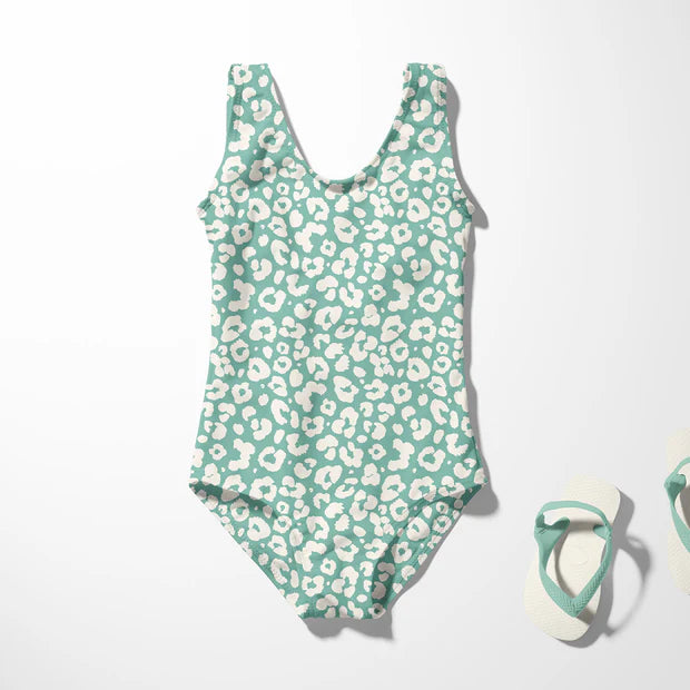 MAILLOT DE BAIN Imprimé Panthère fond Vert