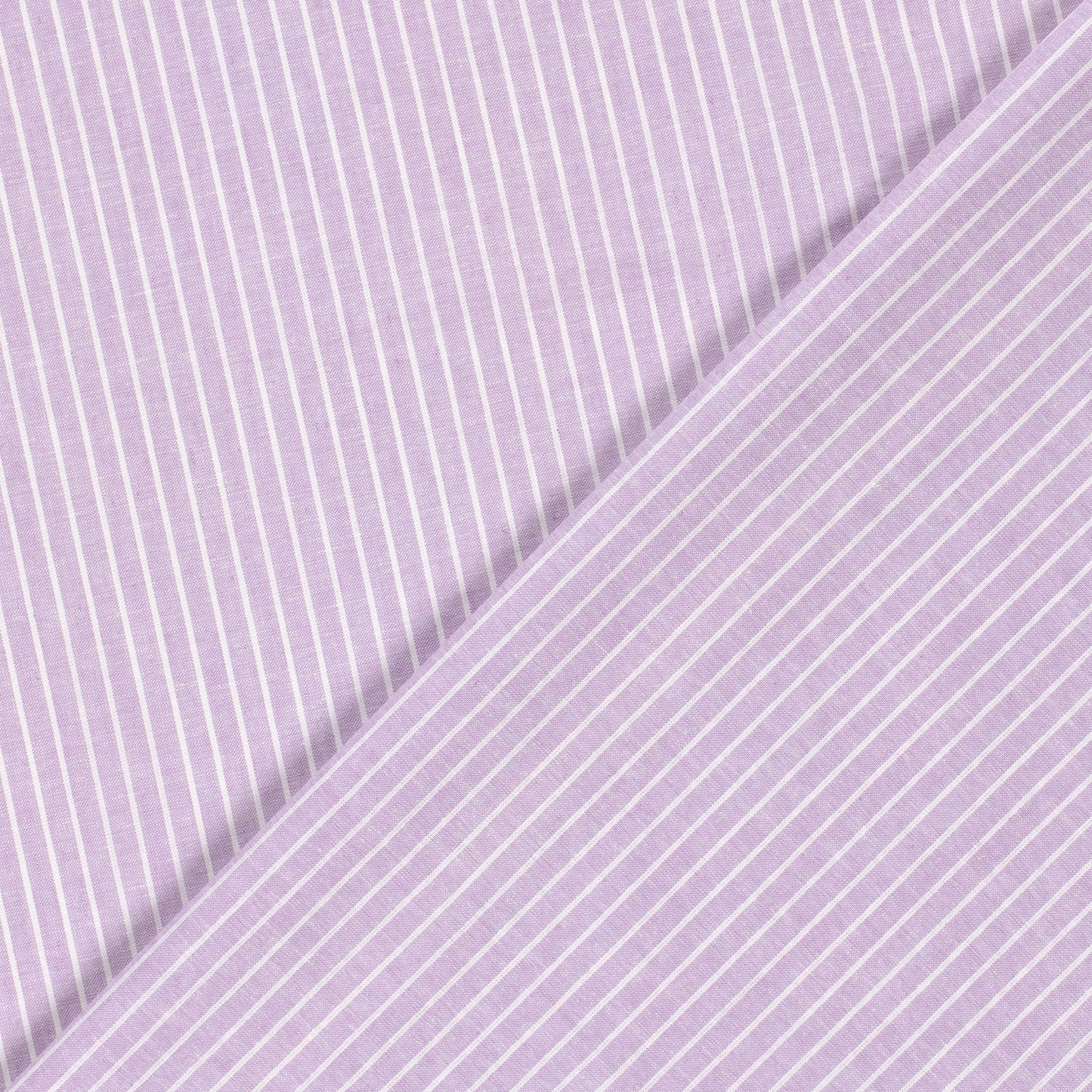 LIN COTON Chambray Grandes rayures fond Parme