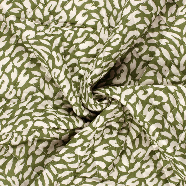 MATELASSE IMPRIME Léopard bi color kaki