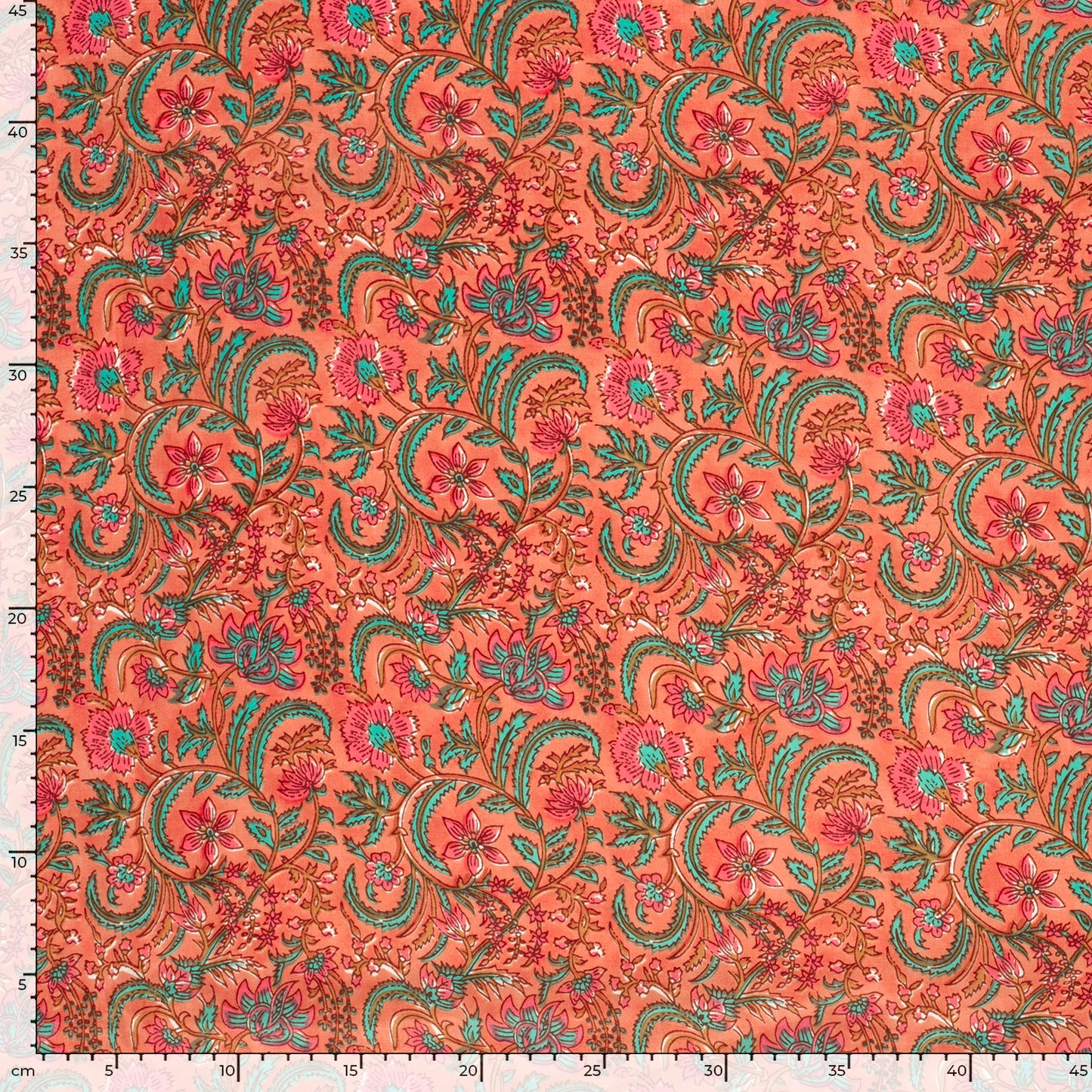 VOILE DE COTON IMPRIME Indien Orangé