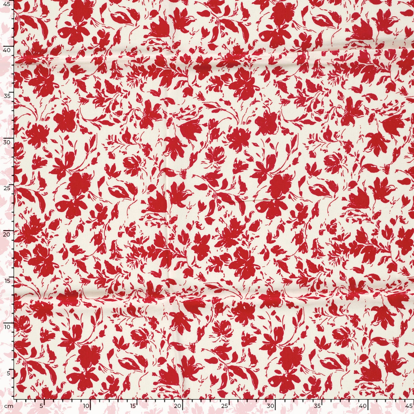 VISCOSE DE BAMBOU IMPRIMEE FLEURS BI COLOR Rouge