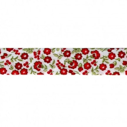 BIAIS IMPRIME Fleuris Rouge-20 cm