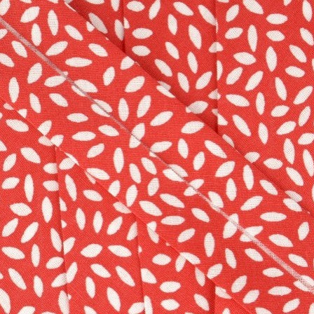 BIAIS IMPRIME Bi couleur grain de riz Rouge-27 cm