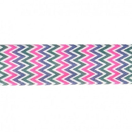BIAIS IMPRIME Chevrons Rose-20 cm