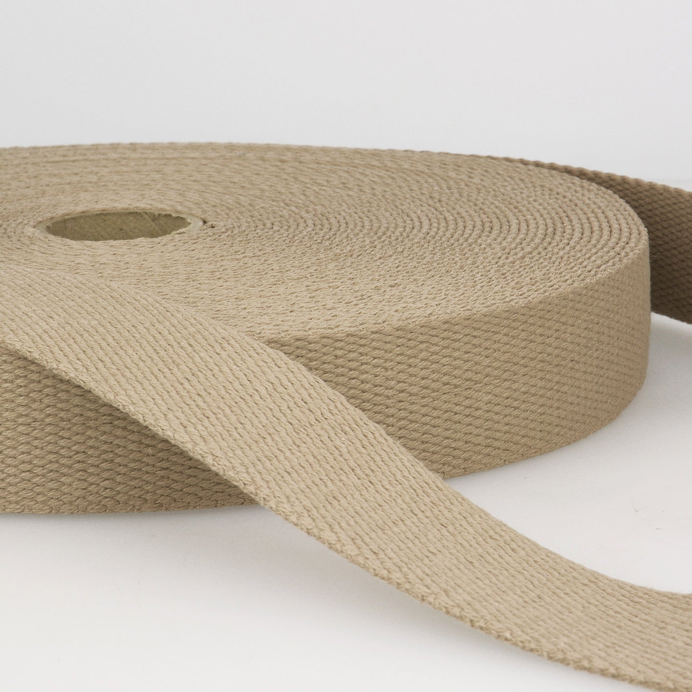 SANGLE COTON Beige taupe-25mm