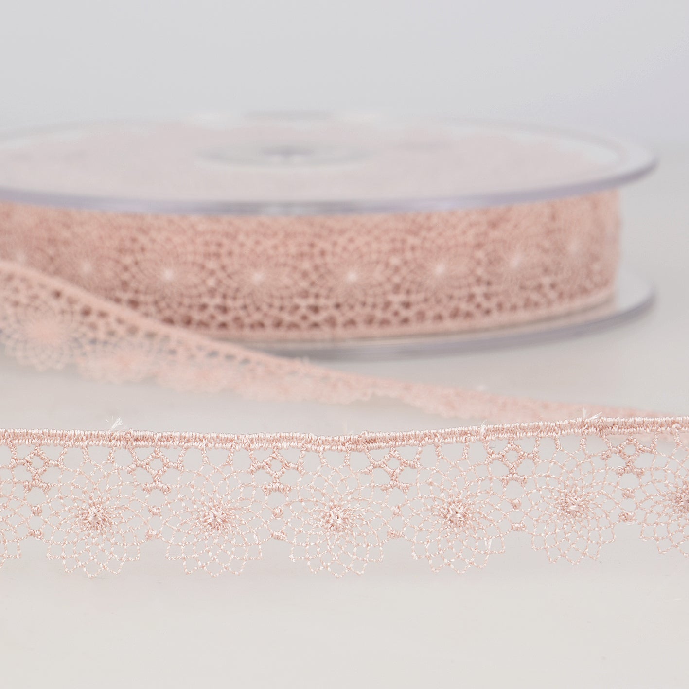 RUBAN DENTELLE FLEURS Rose