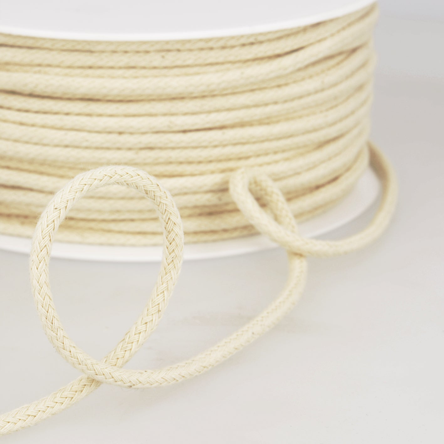 CORDON TRESSE COTON Ecru-4mm