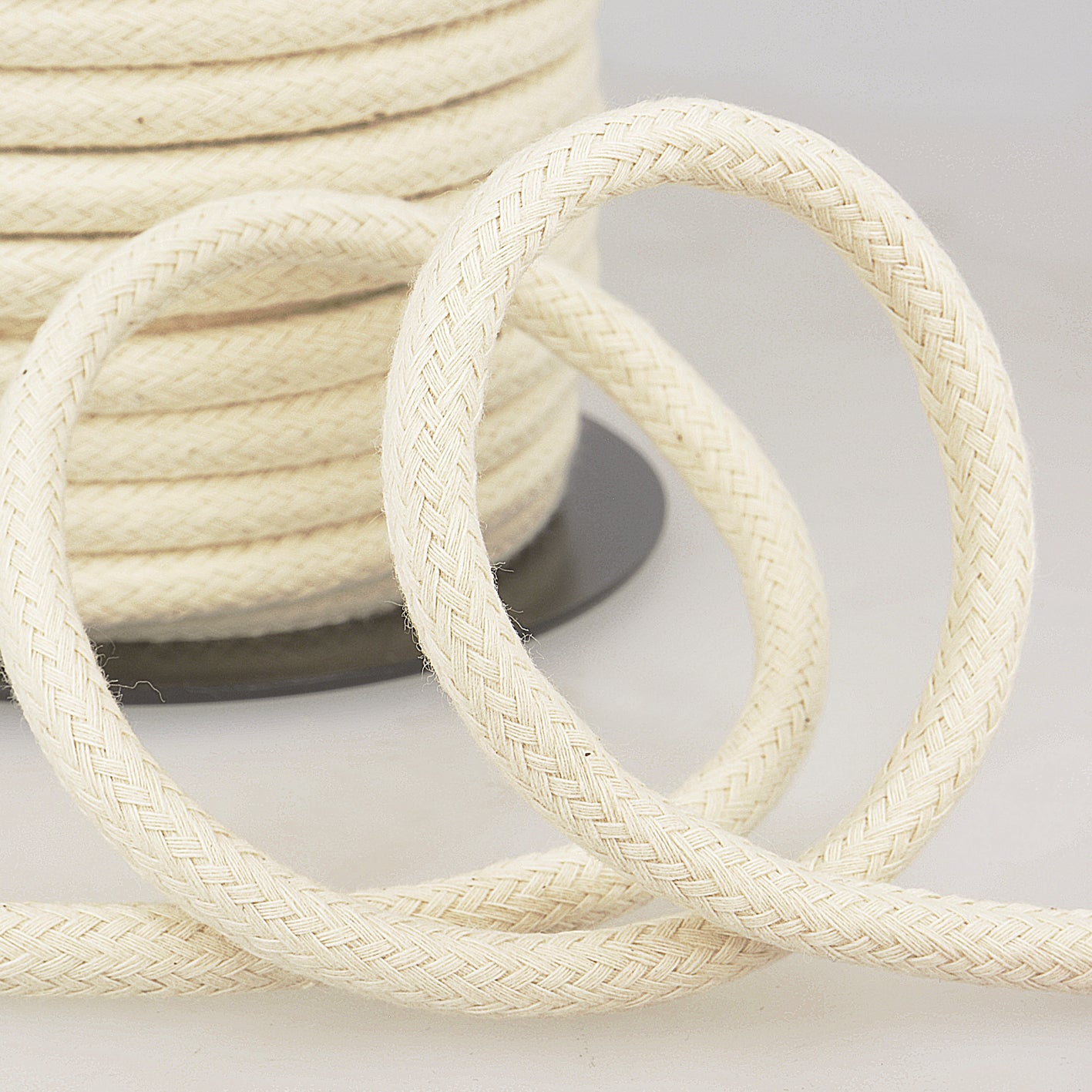 CORDON TRESSE COTON Ecru-10mm