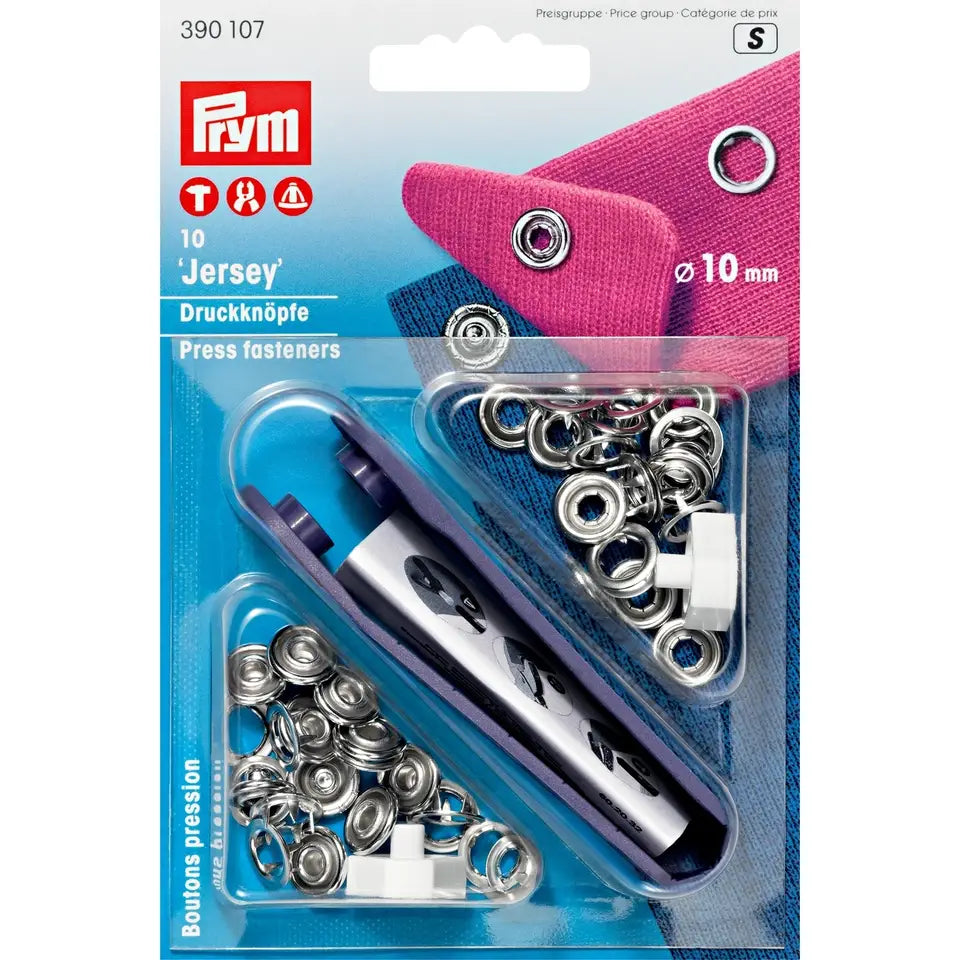 PRESSION METAL JERSEY Argent 10mm
