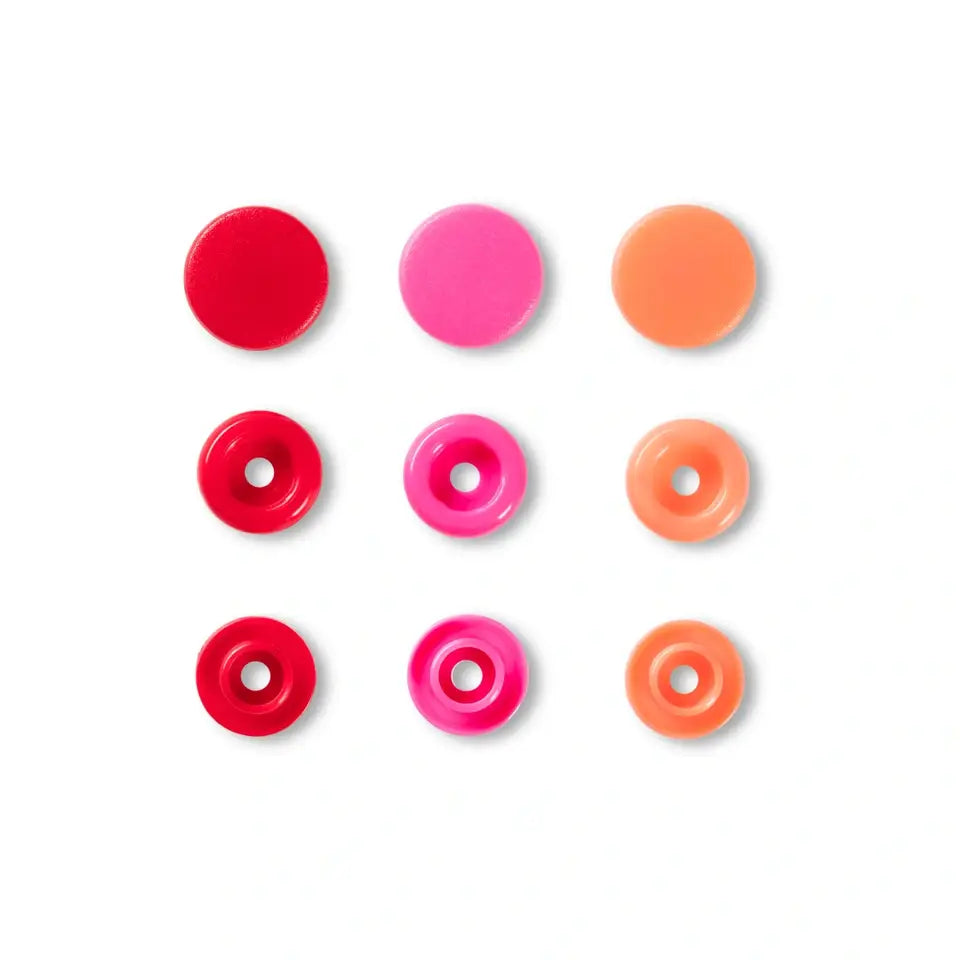 PRESSION PLASTIQUE SNAP Lot Rouge Rose Orange-393002