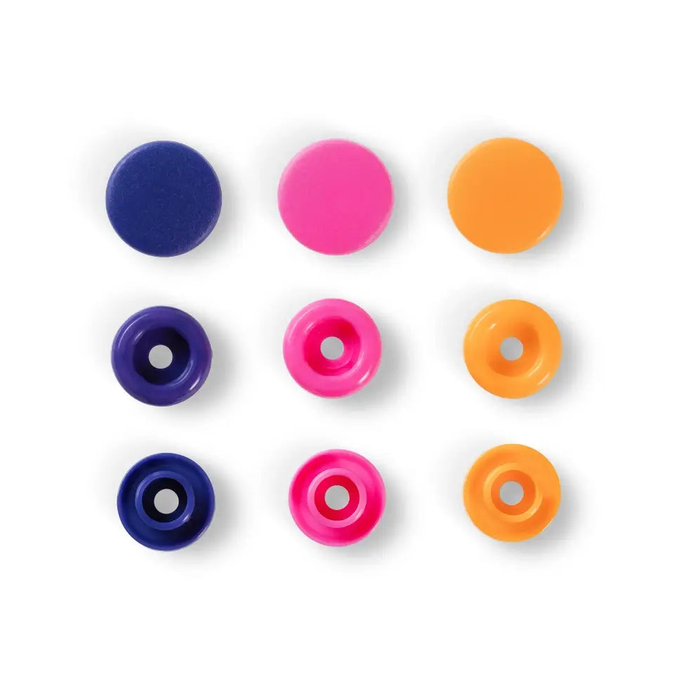 PRESSION PLASTIQUE SNAP Lot Violet Orange Rose-393006