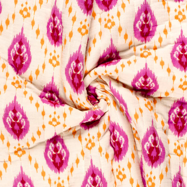 MATELASSE IMPRIME DOUBLE GAZE Rose et Orange