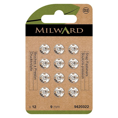 PRESSION A COUDRE Argent 9 mm par 12