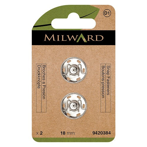 PRESSION A COUDRE Argent 18 mm par 2
