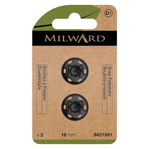 PRESSION A COUDRE Métal Noir 18 mm par 2