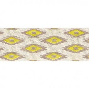 BIAIS IMPRIME Ethnique Jaune-20 cm