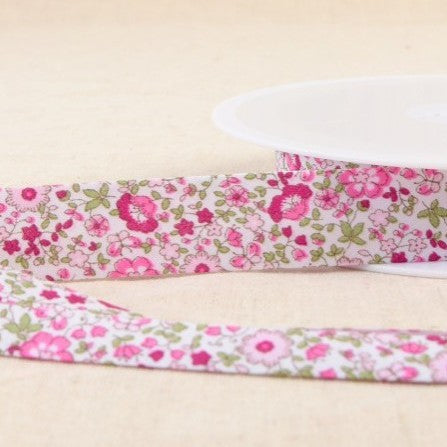 BIAIS IMPRIME Fleuris Rose-20 cm
