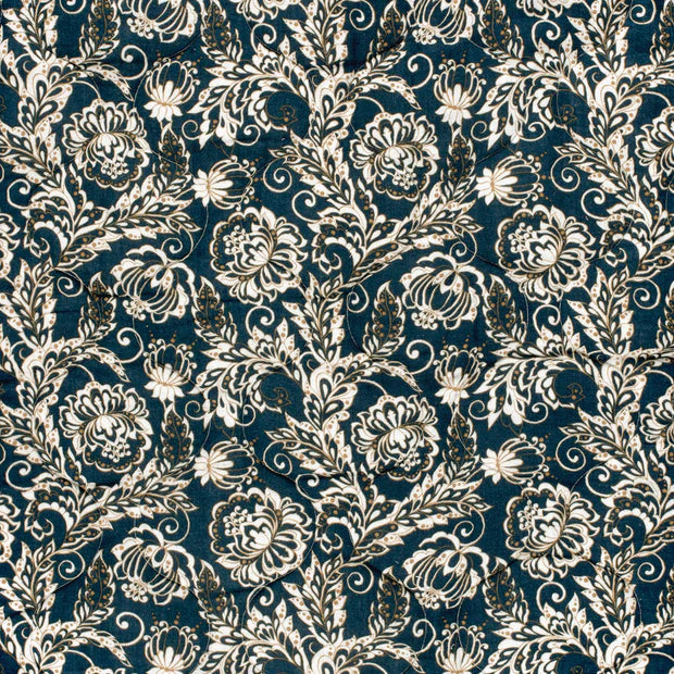 MATELASSE IMPRIME DOUBLE GAZE Ecru et Marine