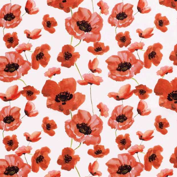 COTON IMPRIME coquelicot
